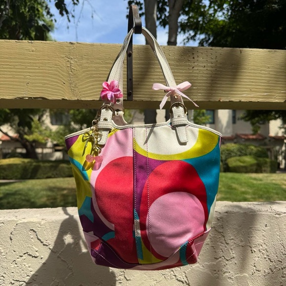 Coach | Bags | Rare Y2k Colorful Satin Coach Mini Tote | Poshmark